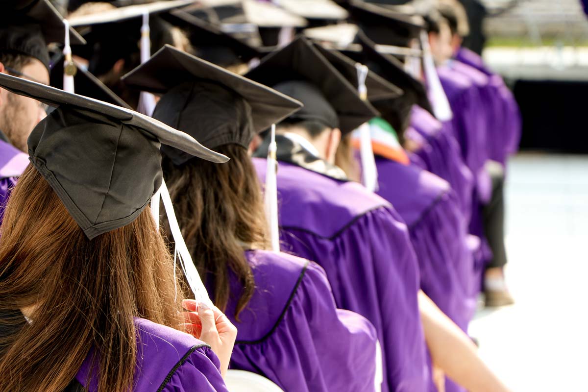 Students in cap and gown