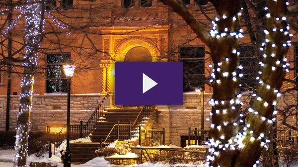 Northwestern campus in winter