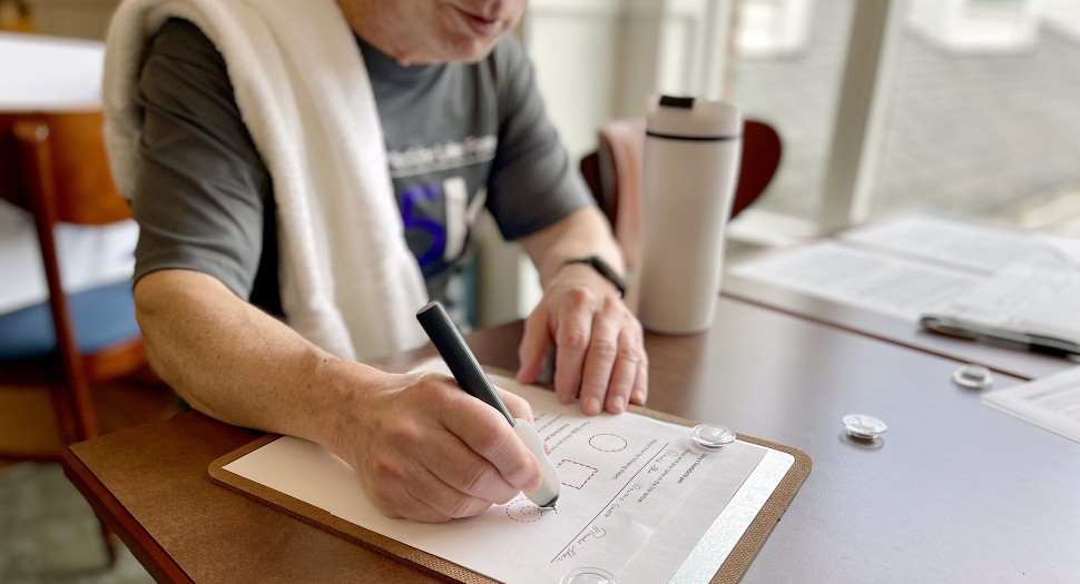 Parkinson’s Patient writing