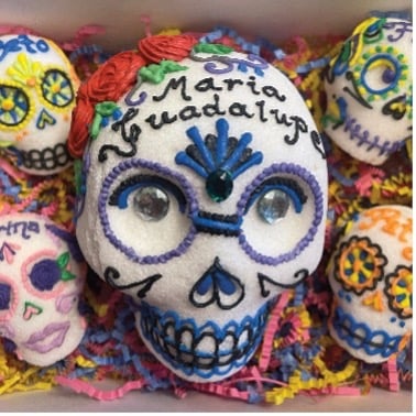 Decorated sugar skulls