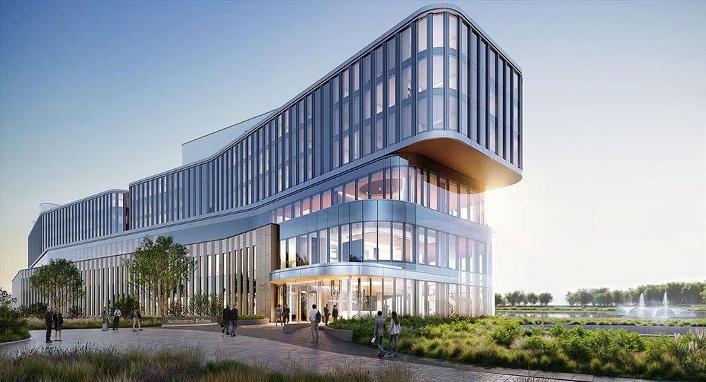 Illustration of Kellogg's new high-tech building